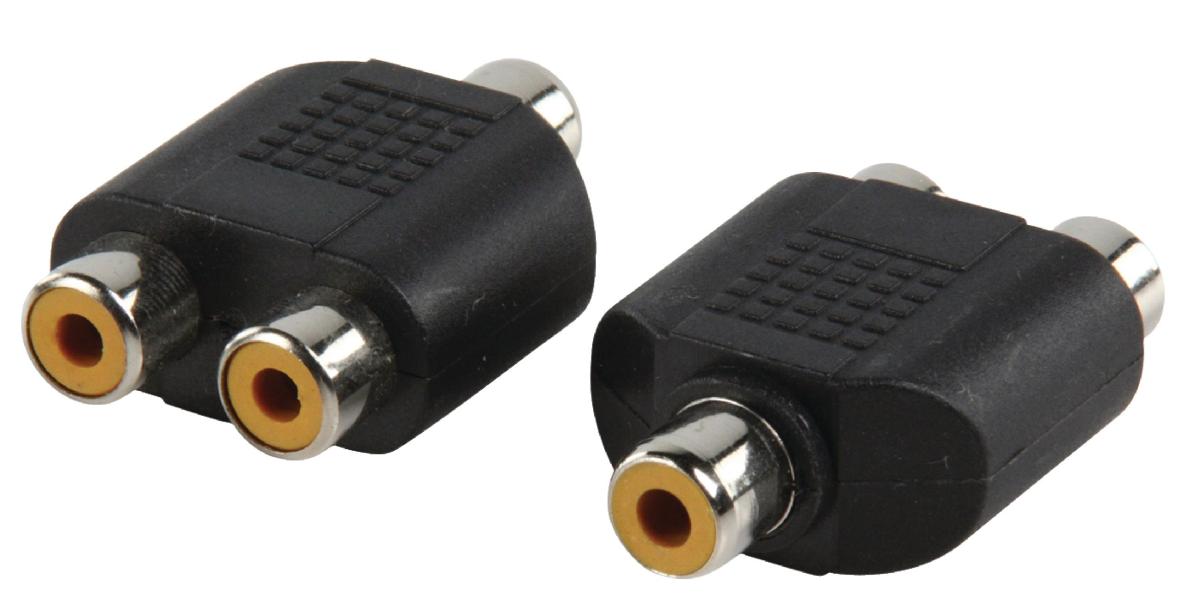 Adaptateur audio-video rca femelle / 2 x rca femelle