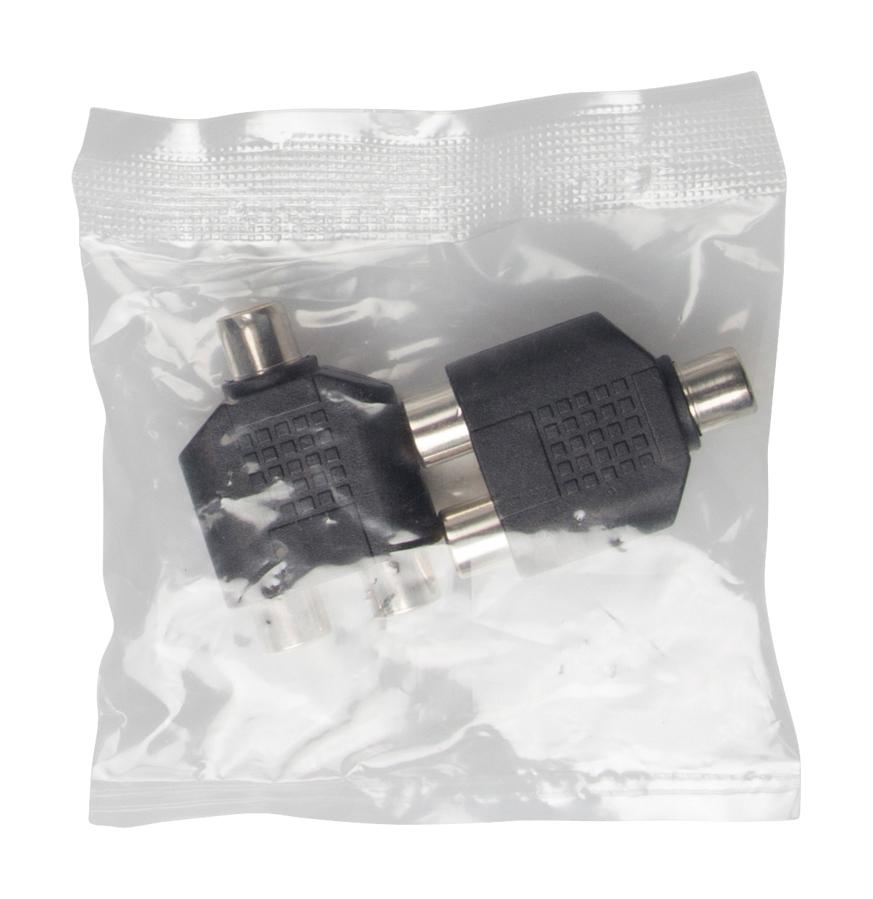 Adaptateur audio-video rca femelle / 2 x rca femelle