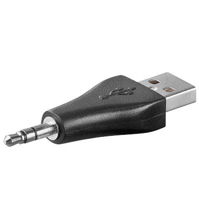 UNIV Adaptateur audio double Jack 3.5mm noir - Audi Adapter 3,5 mm