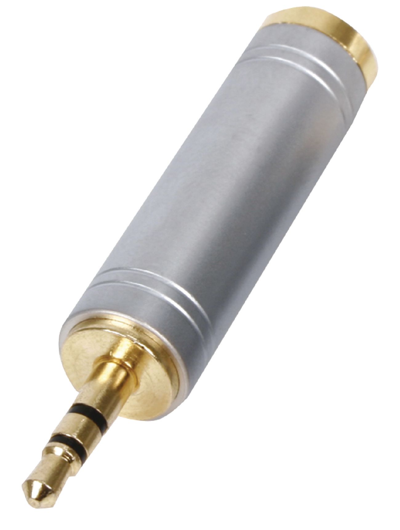 Adaptateur jack 3.5 stéréo mâle vers jack 6.35 stéréo femelle doré métal
