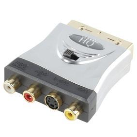 Adaptateur 3 x rca femelle + mini-din 4 femelle vers péritel mâle doré hq