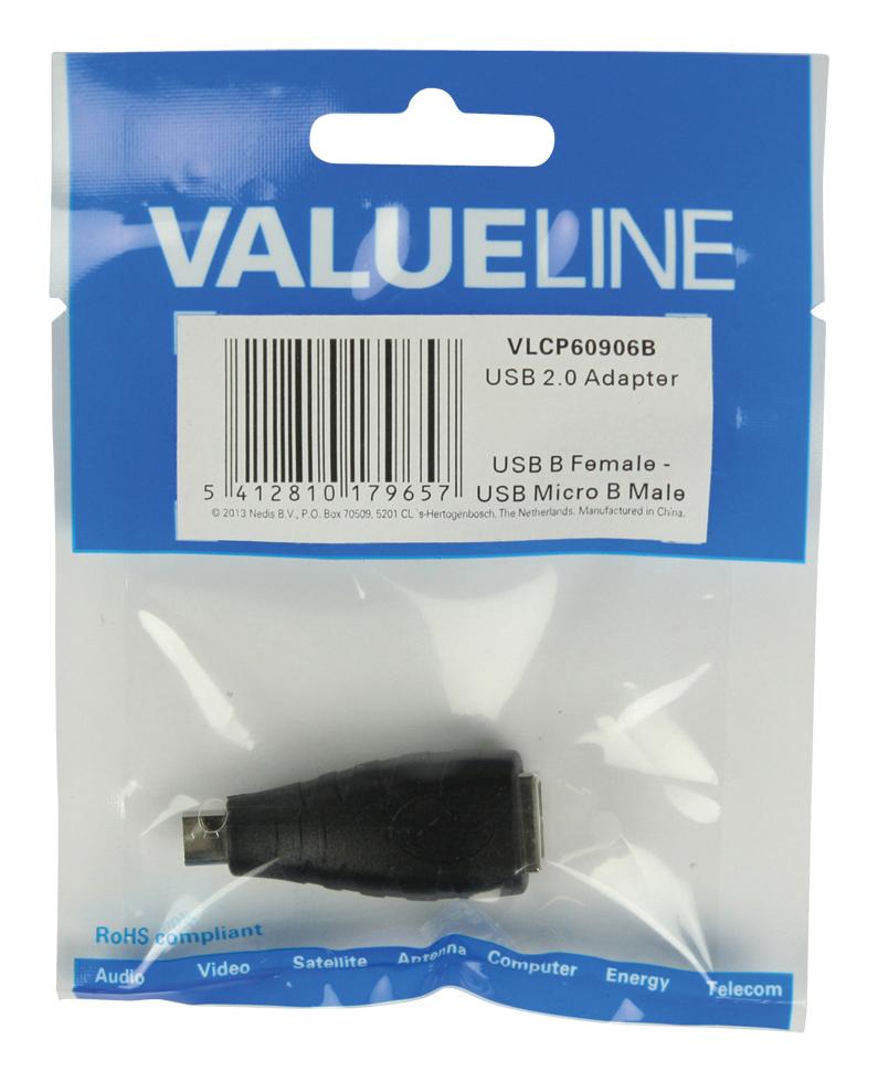 Adaptateur usb 2.0 usb - b femelle / micro-usb-b male