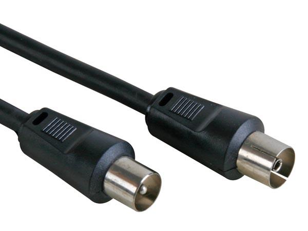 Cable tv - coax male vers coax femelle, 7.5m, noir