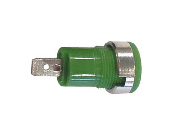 Fiche banane femelle chassis 4mm - de sécurité - en61010 - cat3   500v 10a - verte -