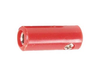 E44-Fiche banane femelle 4mm - partiellement isolée - cat1 60vdc 16a -  rouge - a vis - à 0,40 €