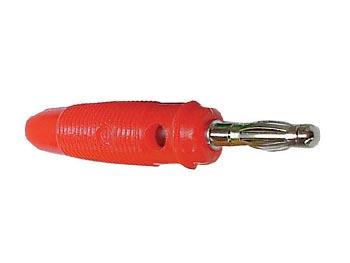 Fiche banane rouge Ø4mm 16A 33V~ ou 70V avec embout isolant et four