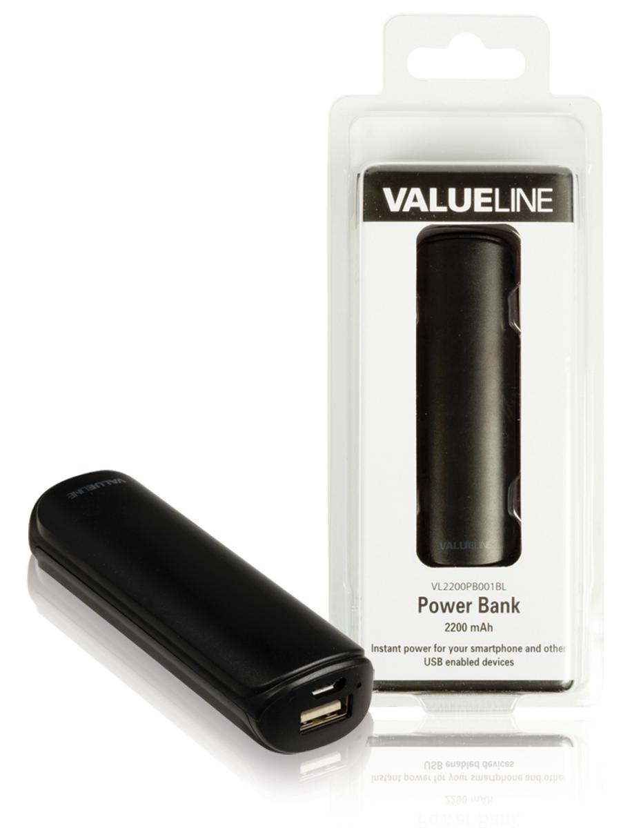 Batterie portable 2200ma/h  sortie usb : 5v 1a noire ( powerbank )