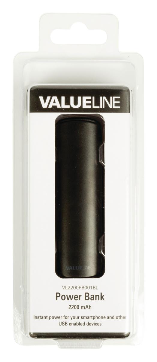 Batterie portable 2200ma/h  sortie usb : 5v 1a noire ( powerbank )