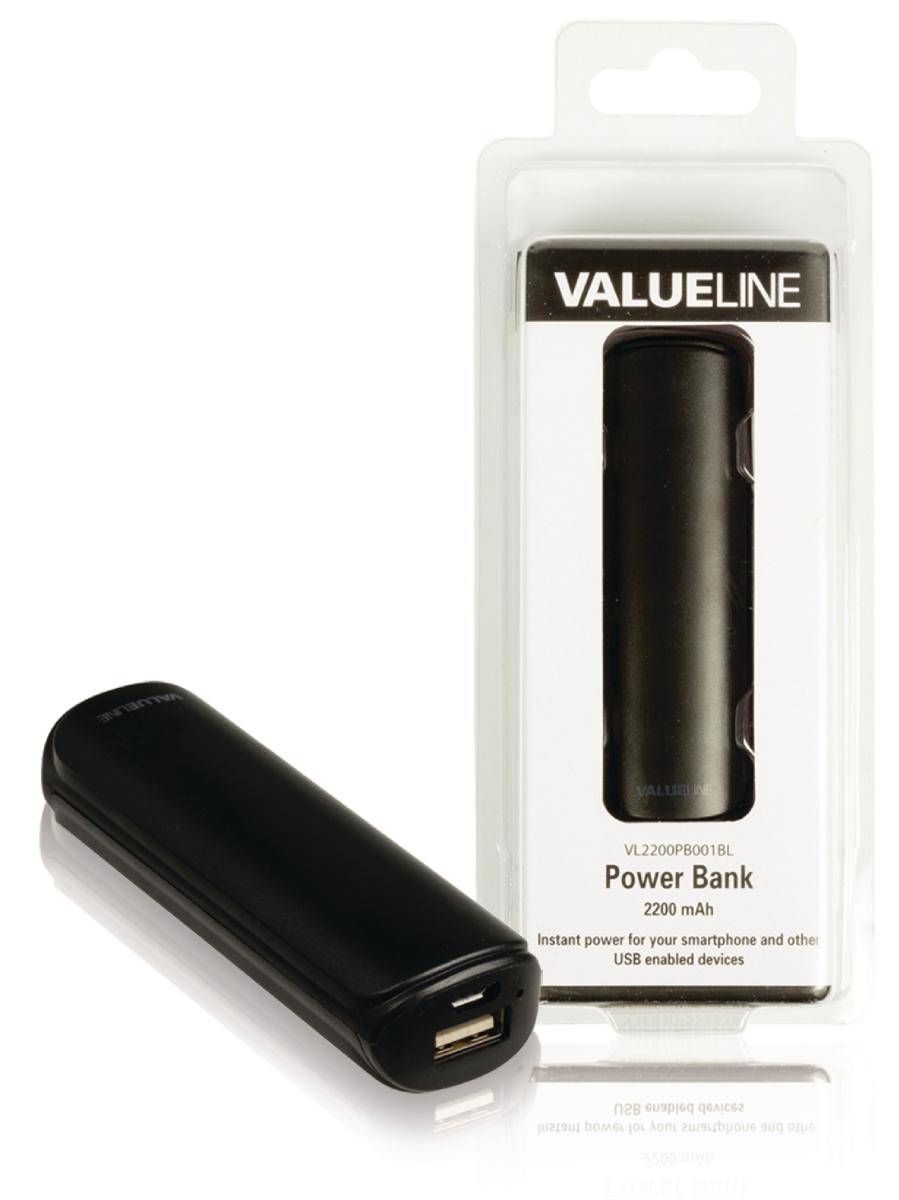 Batterie portable 2200ma/h  sortie usb : 5v 1a noire ( powerbank )