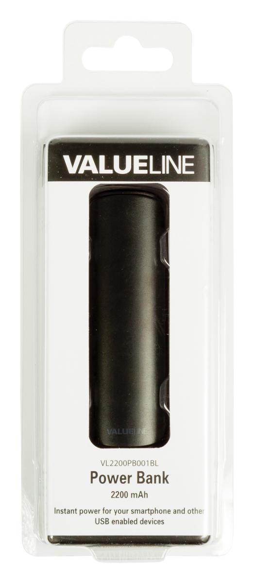 Batterie portable 2200ma/h  sortie usb : 5v 1a noire ( powerbank )