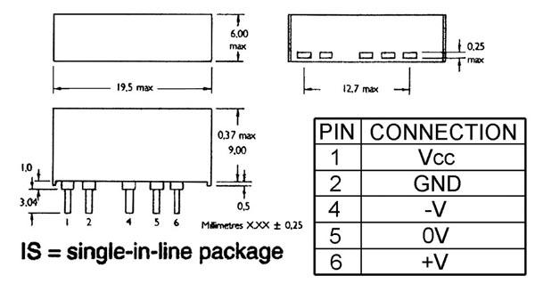 Convertisseur cc/cc 12v in / 15v out sil