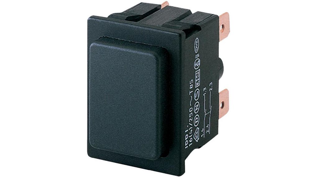 Poussoir retenue carré 2 positions dpst-no 16a/250vac ip40