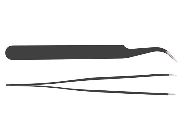 Pince brucelle avec pointe courbée