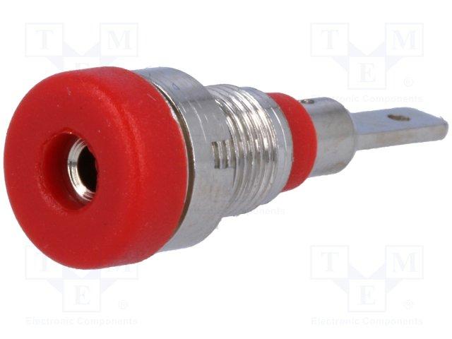 E44-Adaptateur fiche banane male 2mm vers fiche femelle 4mm - cat1 60vdc 6a  -- rouge - (mzs 2) hirschmann à 2,00 €