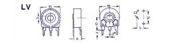 Resistance ajustable monotour verticale carbonne 0.25w 4.7 kohms (grand modele