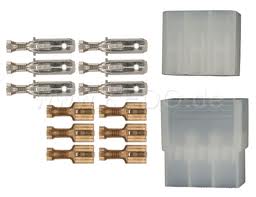 Kit de connexion a cosses plates  male+femelle 6.35mm 6 poles