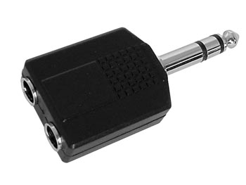 Double jack femelle 6.35mm stereo vers jack male 6
