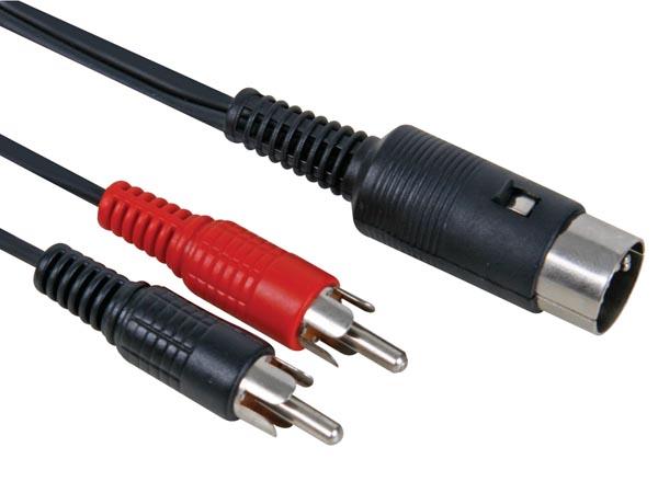 Cordon audio avec 2 RCA mâles plastique et embouts sertis