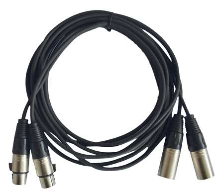 2xm2xf/1.5 - cordon 2 x xlr mâle / 2 x xlr femelle - 1,5m