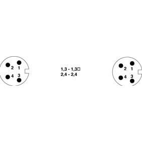 Cordon audio-vidéo mini-din4 mâle / mini-din4 mâle l=15m