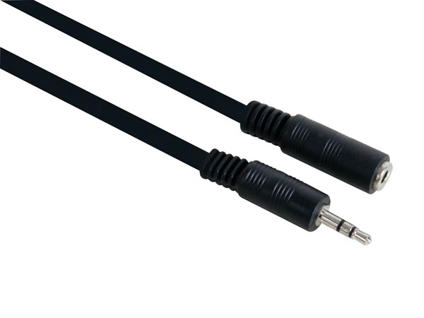 Cordon audio-vidéo jack mâle 3.5mm stéréo / jack femelle 3.5mm stéréo l=2m