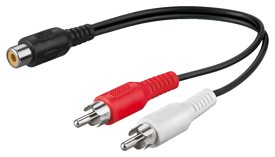 Cordon audio-video rca femelle / 2 x rca male l=0.20m