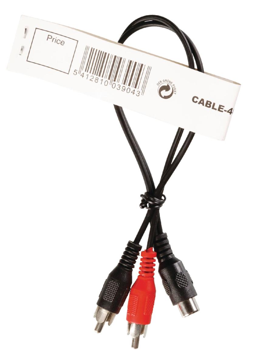 Cordon audio-video rca femelle / 2 x rca male l=0.20m