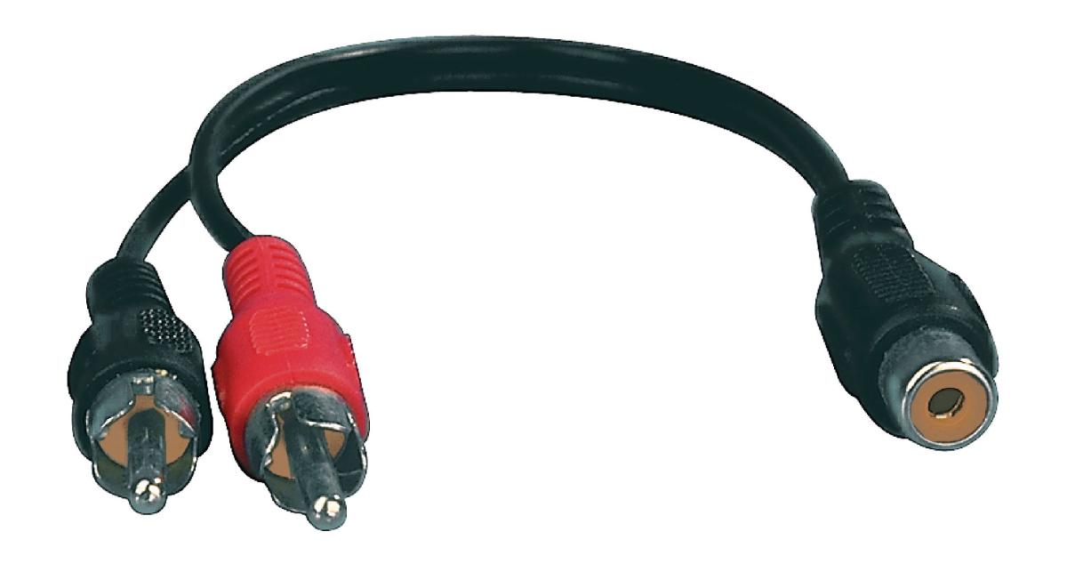 Cordon audio-video rca femelle / 2 x rca male l=0.20m