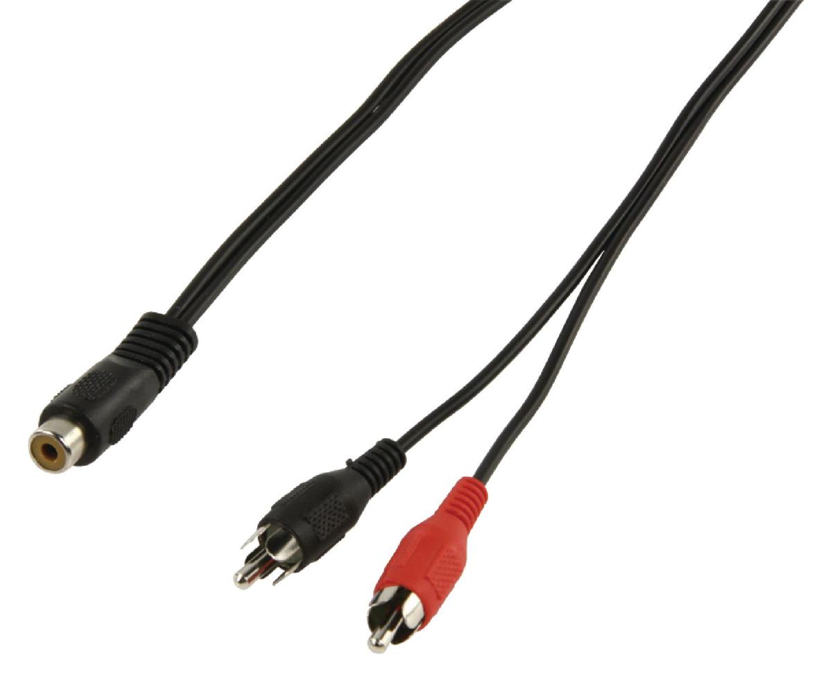 Cordon audio-video rca femelle / 2 x rca male l=0.20m