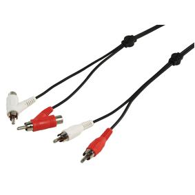 Cordon audio-vidéo 2 x rca mâle / 2 x rca mâle - femelle l=1.50m