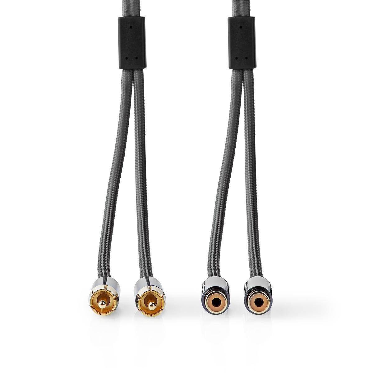 Cable double rca (cinch) stéréo male vers femelle (rallonge) l=2.00m