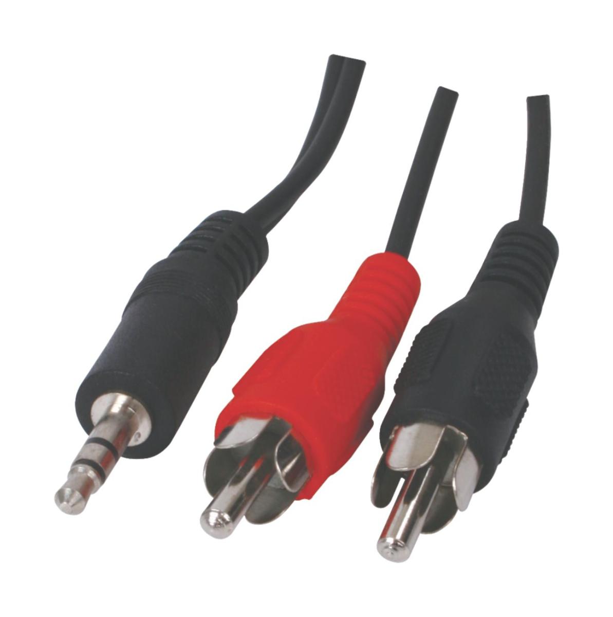Cordon audio-vidéo jack mâle 3.5mm stéréo / 2 x rca mâle l=10m