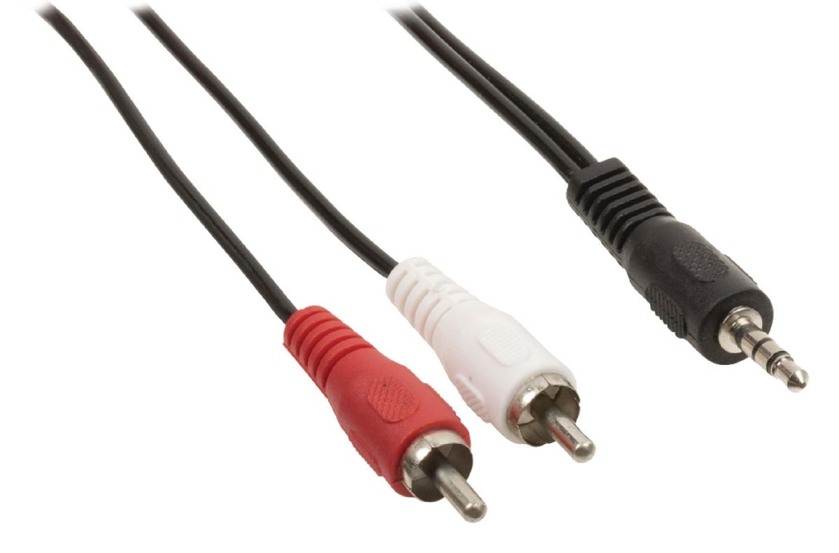 Cordon audio-vidéo jack mâle 3.5mm stéréo / 2 x rca mâle l=15m