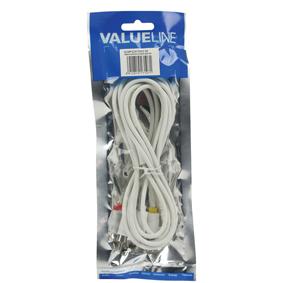 Cordon audio-vidéo jack mâle 3.5mm 4 poles  / 3 x rca mâle l=1.50m pour ipod / iphone ...