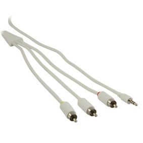 Cordon Audio Vidéo Jack 3.5 mm / M Coudé vers 3 x RCA / M - 1.50 m