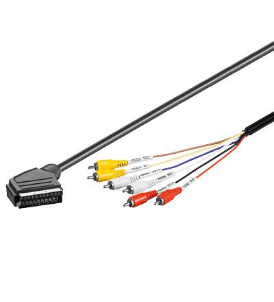 Cordon télévision péritel mâle / rca mâle x6 l=1.5m