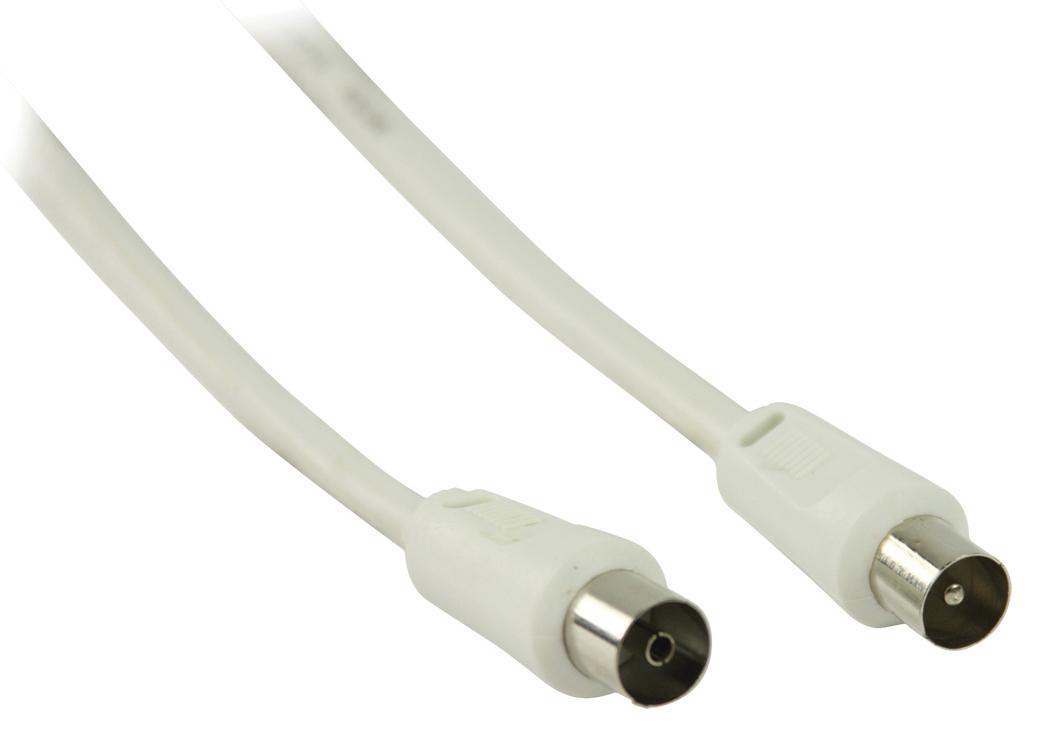 Cable tv - coax male vers coax femelle, 5m, blanc  l=15m