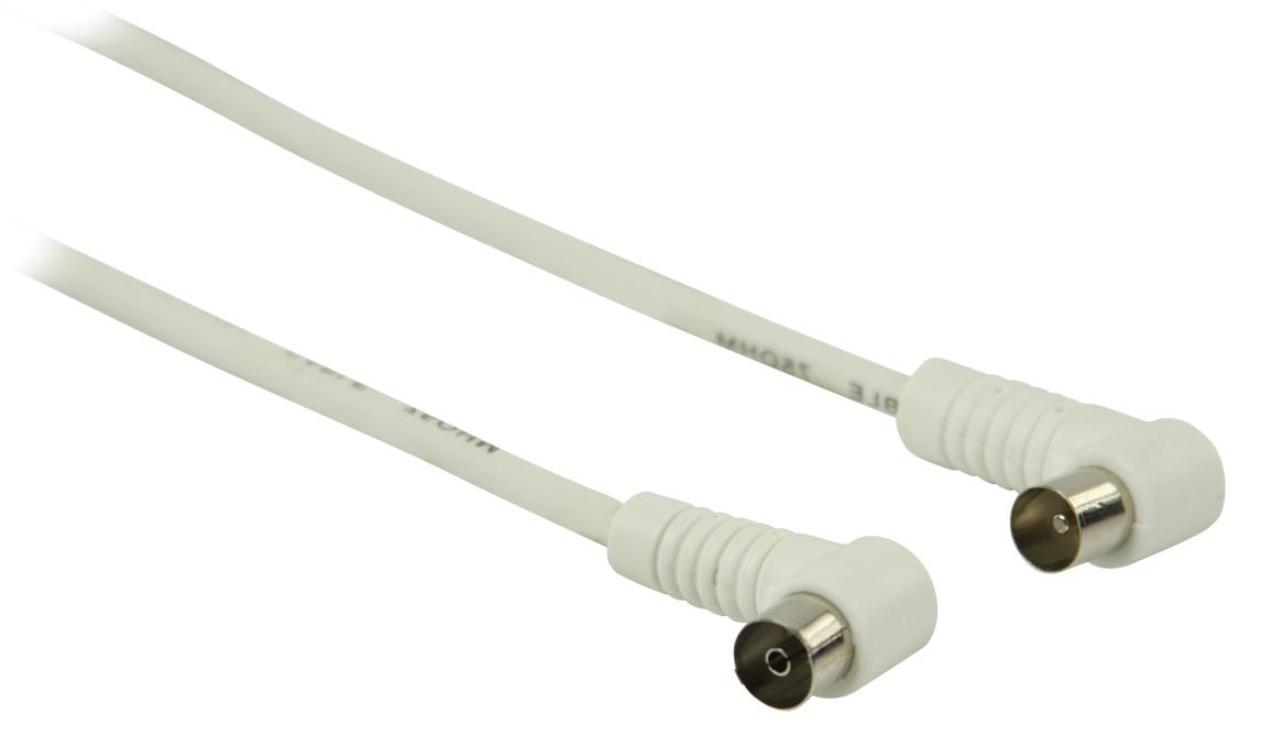 Cordon télévision tv 9.5mm mâle / tv 9.5mm femelle l=5m fiches coudees
