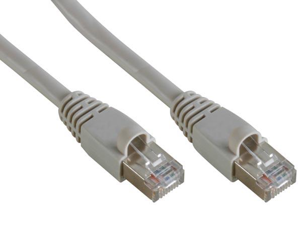 Câble réseau ftp, connecteur rj45. cat 5e (100 mbps), 0.25m gris