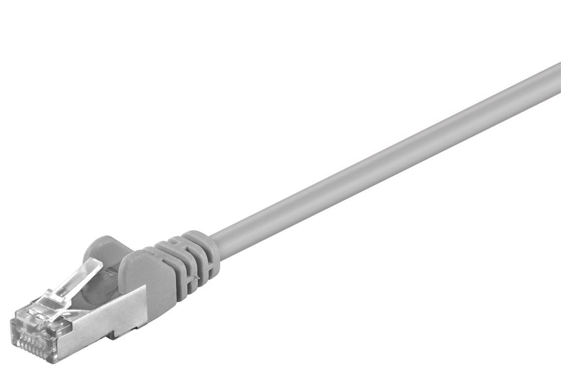 Cordon ethernet cat 5e rj45 mâle-mâle / f/utp / l=1m / gris