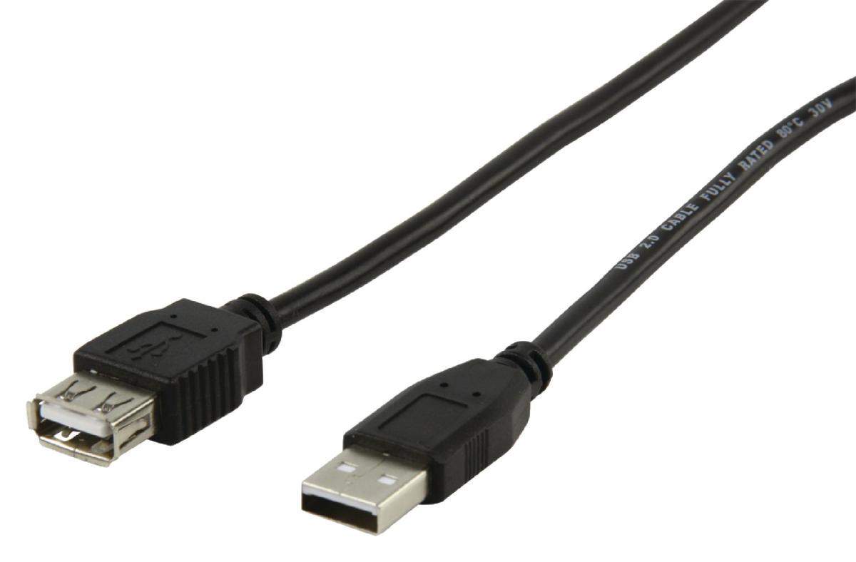 Cordon informatique usb a male 2.0 hi-speed / usb a femelle 2.0 hi-speed l= 1.80m