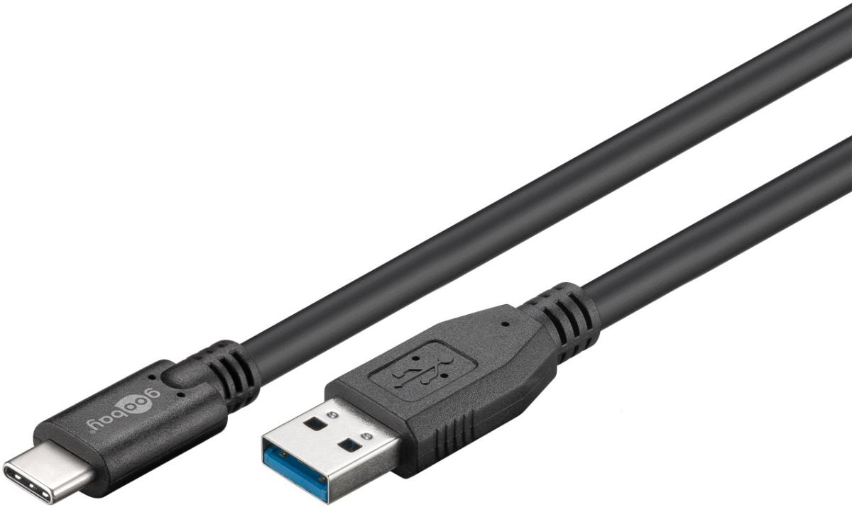 Cordon informatique usb-a male / usb-c male l=3m