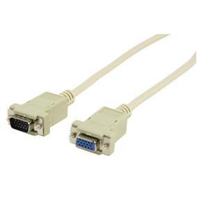 Cordon informatique sub-d 15 hd mâle (vga) / sub-d 15 hd femelle (vga) l=1.80m