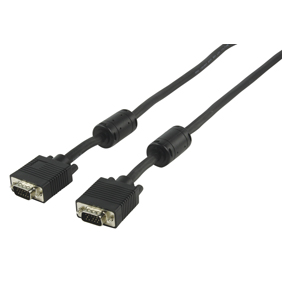 Cordon informatique vga mâle / vga mâle double blindage + ferrite l=10m