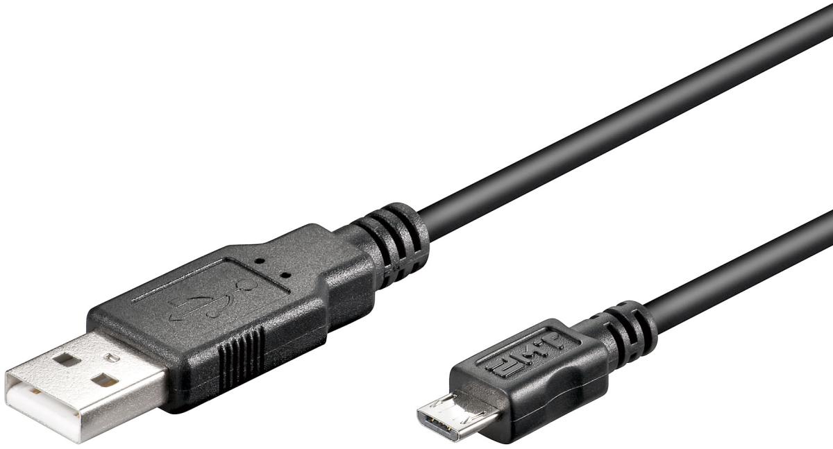 Cordon informatique usb a mâle / micro usb - b l=3m (standard usb2.0)