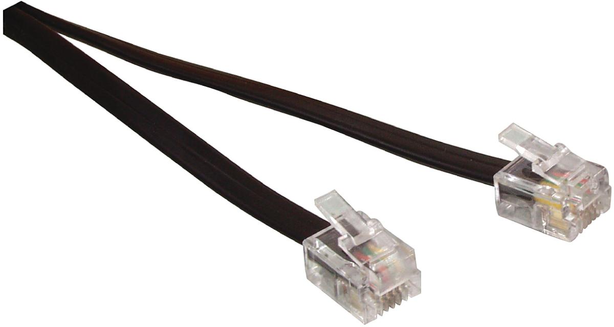 Cordon téléphone rj11 mâle (6p/4 c) / rj11 mâle (6p/4 c) l=2m noir