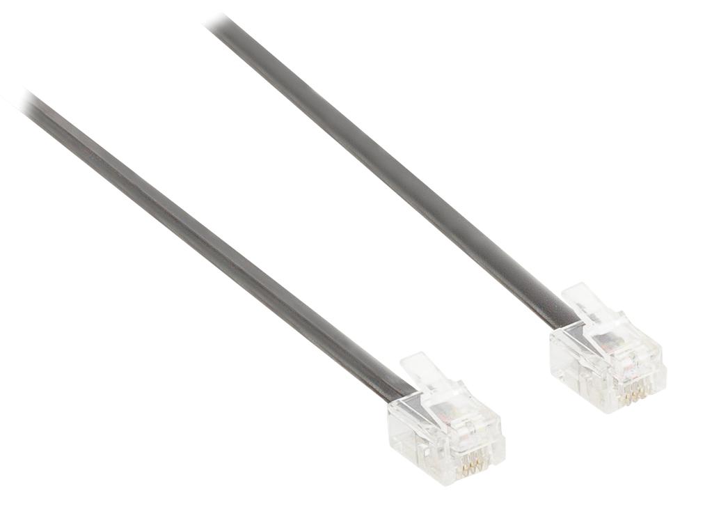 Cordon téléphone rj11 mâle (6p/4 c) / rj11 mâle (6p/4 c) l=2m noir