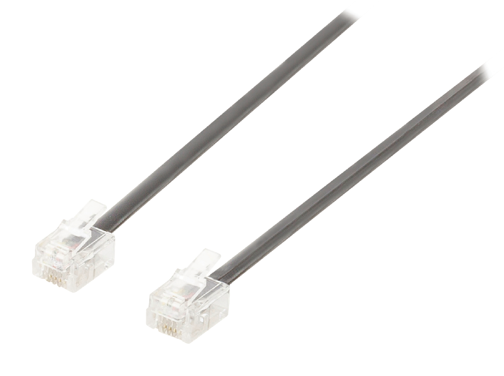 Cordon téléphone rj11 mâle (6p/4 c) / rj11 mâle (6p/4 c) l=2m noir