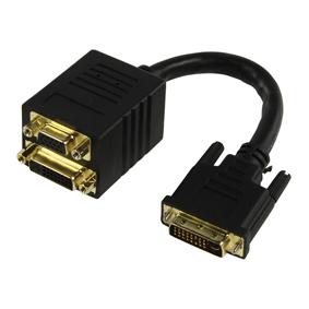 Cordon informatique dvi-i 18+5 mâle / dvi-i 18+5femelle + vga femelle l=0.10m