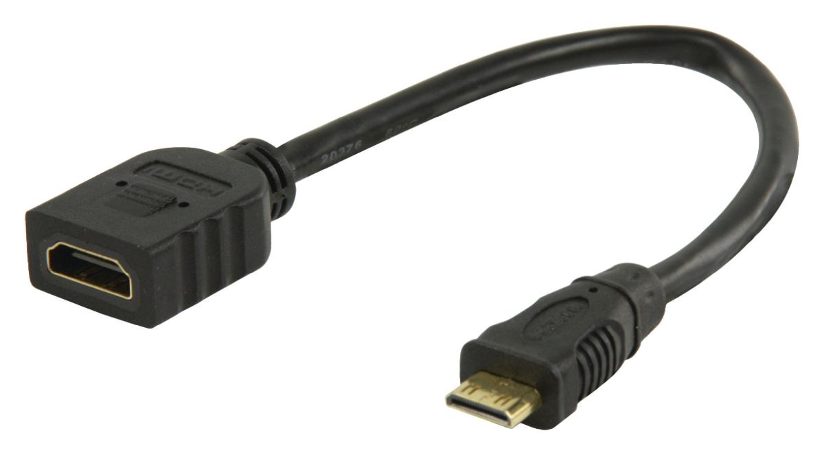 Cordon informatique mini-hdmi male / hdmi a femelle l= 0.20m